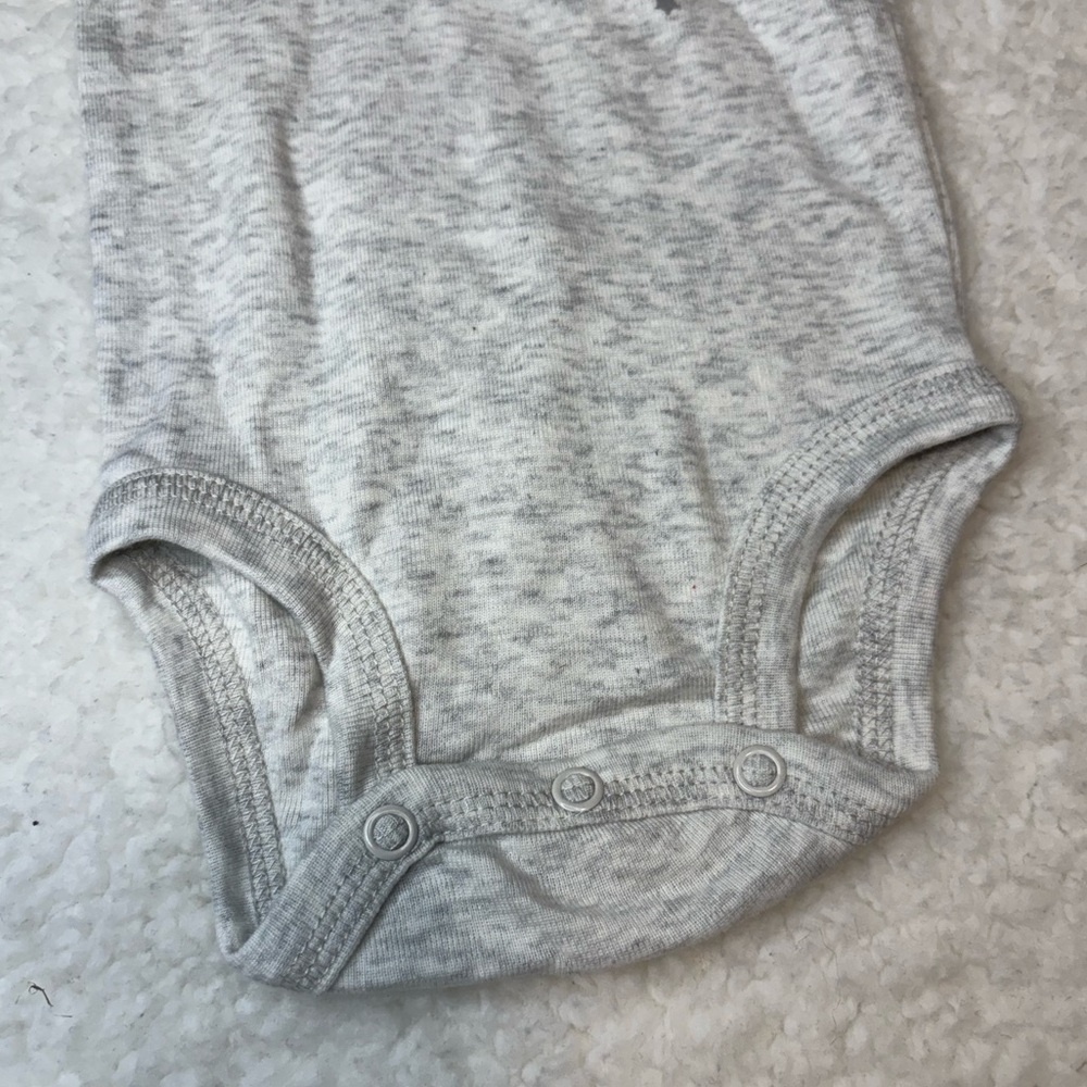 Carter’s Baby Heather Gray Santa Christmas Long Sleeve One Piece - Picture 3 of 6
